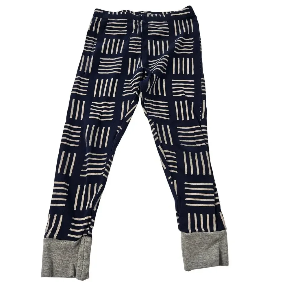Honest Baby Organic Cotton Blue White Geometric Print Two Piece PJ Set Size 4T